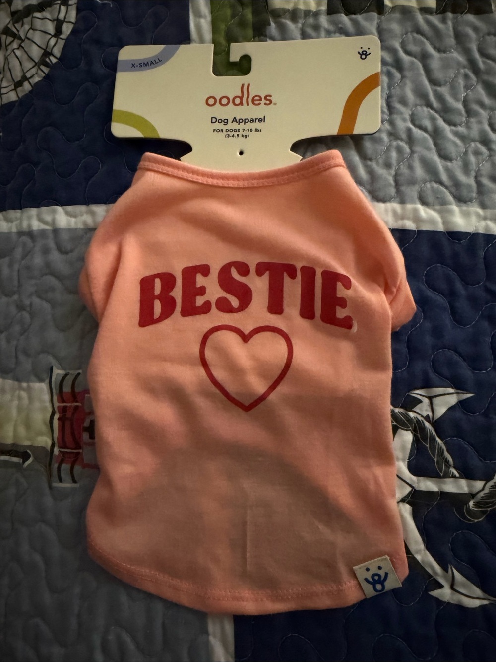 Oodles "BESTIE" Pink Dog Tee